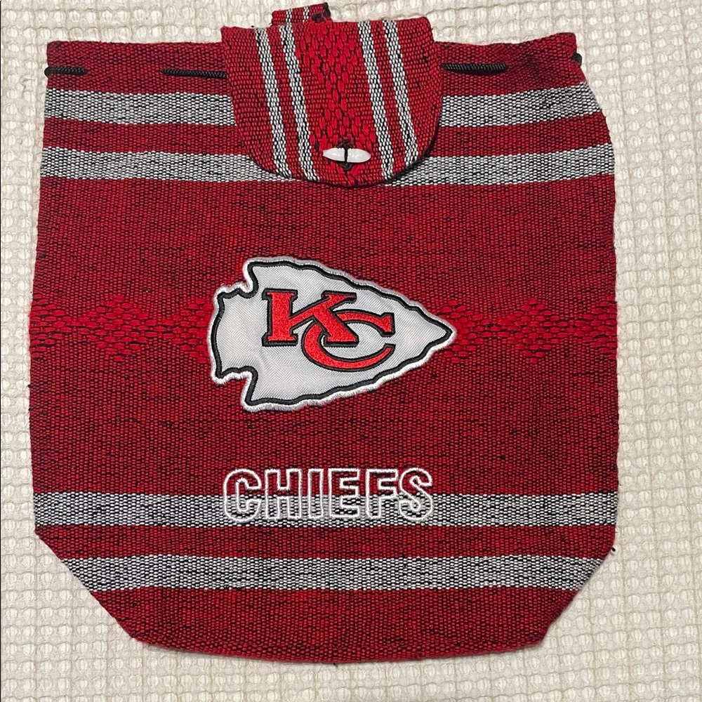NFL Kansas City Chiefs Red and White Knit Backpack